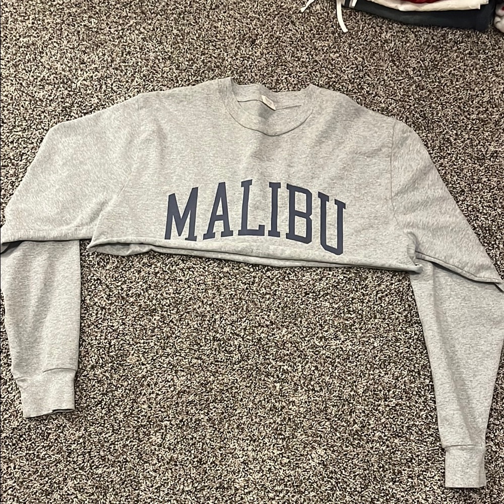 Gray Malibu Cropped Sweatshirt